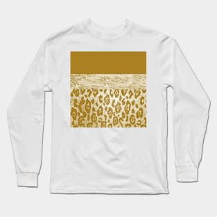 Animal Print Gold and White Long Sleeve T-Shirt